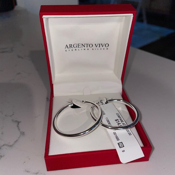 Sterling silver hoop earrings - Picture 1 of 4